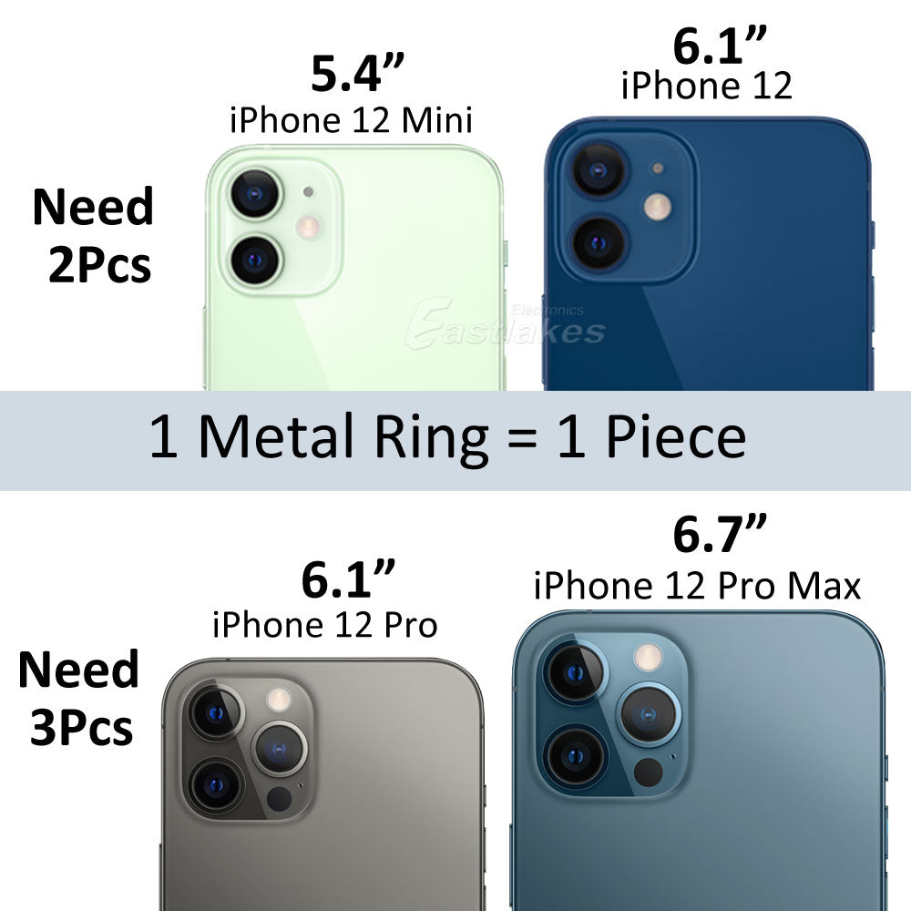 Apple iPhone 12 Series Camera Lens Metal Tempered Glass Protector - Eastlakes Electronics